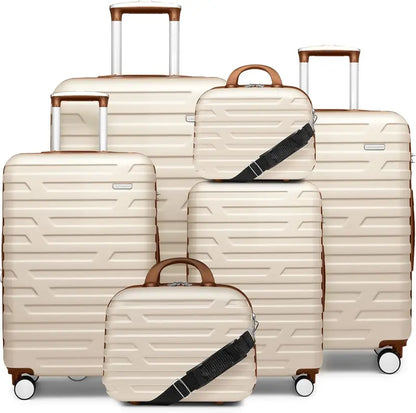 6-Piece Lightweight Expandable Hardshell Luggage Set  TSA-Approved Carry-On & Checked Suitcases with Spinner Wheels