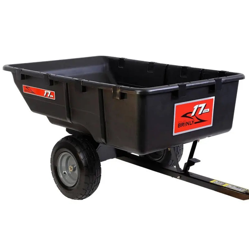 Brinly-Hardy 850 lb 17 cu ft Tow-Behind Poly Utility Cart for Lawn Tractors & Zero-Turn Mowers