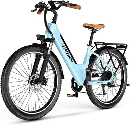 1000W Peak Electric Mountain Bike  26″ Adult Ebike with 7-Speed Gearing, Removable Battery & 70-Mile Range for Commuting, Beach & Snow Terrain