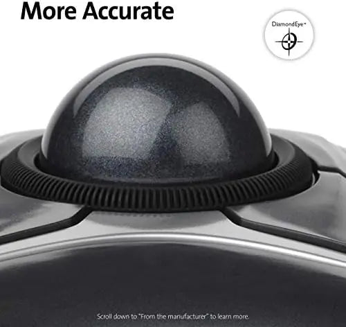 Kensington Expert Trackball Mouse K64325, Black Silver, 5.25x5x2.5 Inches