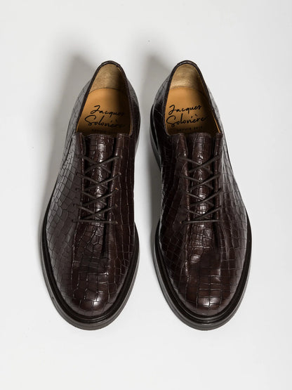 EDOUARD PRINTED CALF DARK BROWN