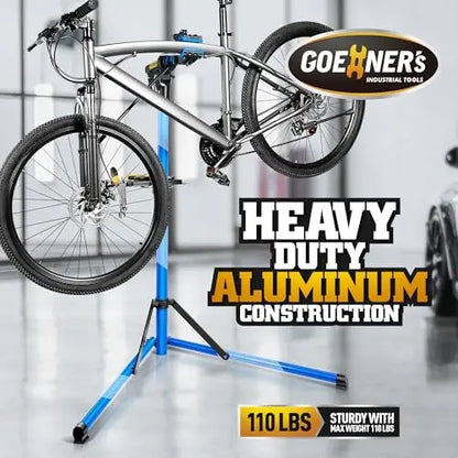 Portable Heavy Duty Bike Repair Stand (110 lbs)  Aluminum, Fits Electric, Mountain, Road Bikes