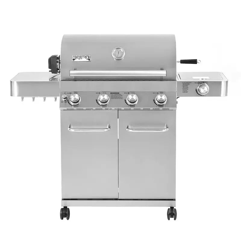 Monument Grills 4-Burner Propane Gas Grill with Rotisserie Kit  Stainless Steel Construction
