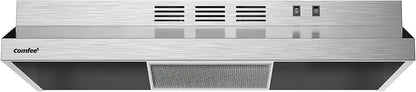 COMFEE’ 30″ Under-Cabinet Range Hood  Slim Ducted/Ductless Vent with Reusable Stainless Filter