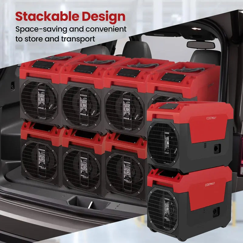 140-Pint Portable Industrial Dehumidifier  Pump-Enabled Unit for High-Moisture Basements