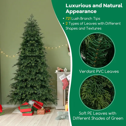 6-Foot Pre-Lit Artificial Christmas Tree Featuring 300 Dual-Color LEDs, 11 Lighting Modes & Remote Control