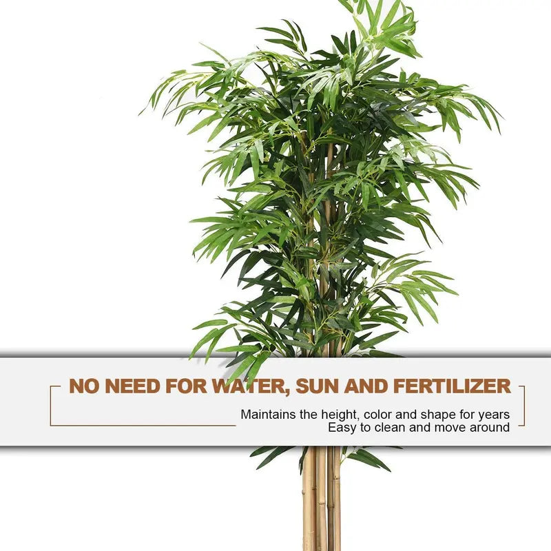 Artificial Bamboo Tree  Lifelike Fake Greenery in Nursery Pot for Indoor Decor