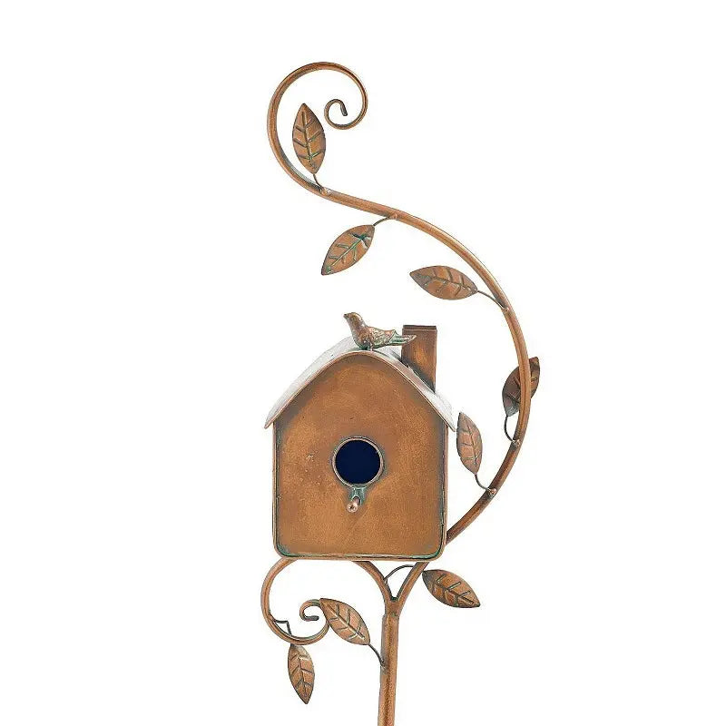 Decorative Birdhouse Garden Stakes  Rustic Lawn & Yard Accent Set