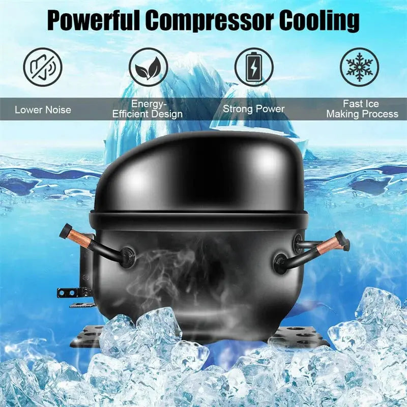 24-Hour Stainless Steel Countertop Ice Maker  48LB Capacity, LCD Display, Self-Cleaning Function & Included Scoop