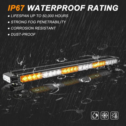 ASPL 29.5-Inch 54-LED Strobe Light Bar  Heavy-Duty Magnetic Mount Warning Light