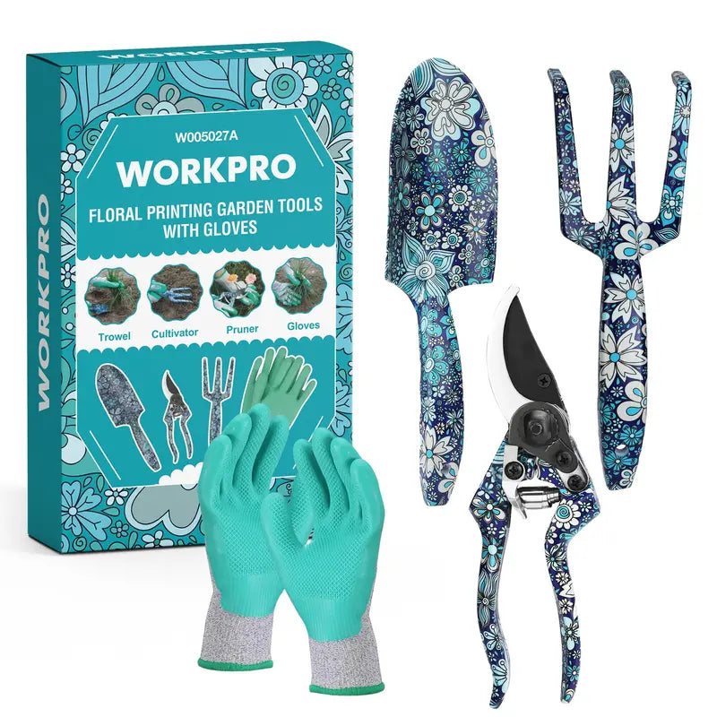 WORKPRO 4-Piece Heavy-Duty Aluminum Garden Tool Set