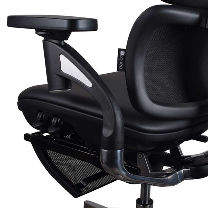 Chaise ergonomique de bureau - TERRANA PREMIUM Noire en cuir reconstitué