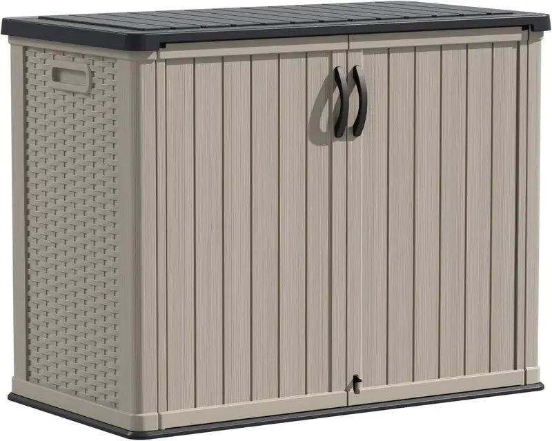 Devoko Weatherproof Outdoor Storage Cabinet  26 Cu Ft Horizontal Patio Box with Lockable Doors