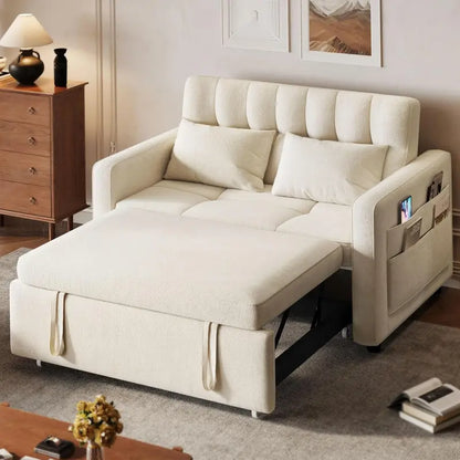 DWVO 3-in-1 Convertible Loveseat  Grey Scratch-Resistant Sleeper Sofa with Adjustable Backrest and Side Storage
