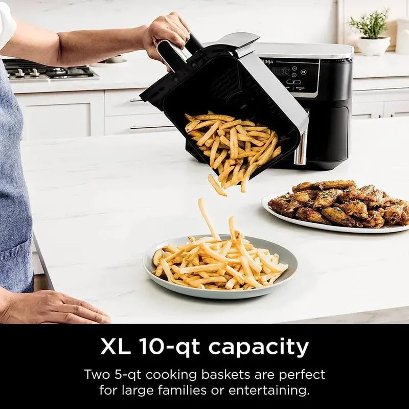 Ninja Foodi DualZone 10-Quart Air Fryer  6-in-1 Smart Cooking System with Independent Baskets