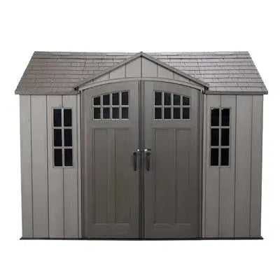 Lifetime 10 ft x 8 ft Reinforced Outdoor Storage Shed  Dual-Wall Polyethylene Construction