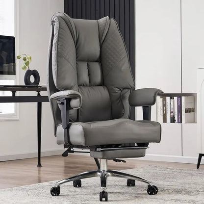 Ergonomic Executive Office Chair  High-Back Leather Seat, Lumbar Support & Footrest (400 lb Capacity)