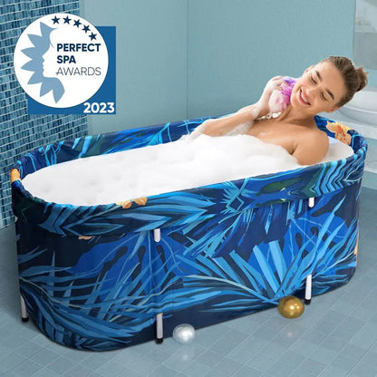 De-Stress Portable Folding Soaking Tub  Large Adult Bathtub for At-Home Relaxation (2023 Model)