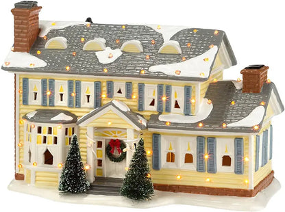 Lighted Griswold Vacation Home Ornament  Snow Village Christmas Architecture Display (7.48″, Multicolor)