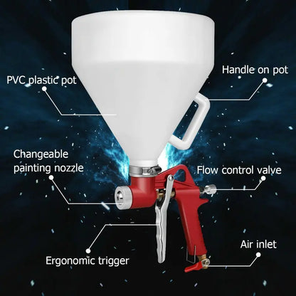 1.45-Gallon Drywall Texture Sprayer  Air-Powered Gun with Three Interchangeable Nozzles (4.0mm/6.0mm)