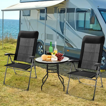 Lightweight Folding Sling Patio Chair with Integrated Headrest Support