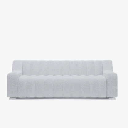 Canap  blanc tissu bouclette Garance