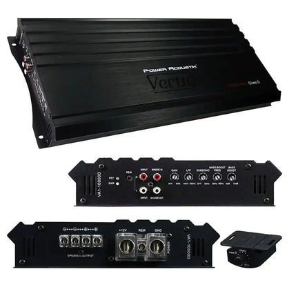 Power Acoustik 10,000W Class D Mono Car Amplifier  High-Power 1-Ohm Stable Audio Amplifier for Subwoofers