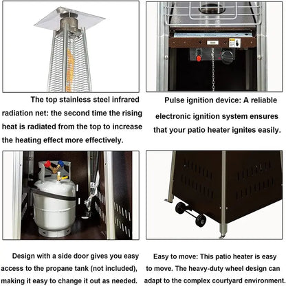 NAVINE 48,000 Btu Outdoor Propane Heater with Detachable Table