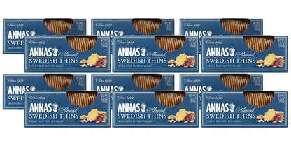 Annas Thins Ginger Pepparkakor Cookies, 5.25 oz, Pack of 12, Vegan, Non-GMO, Swedish Recipe