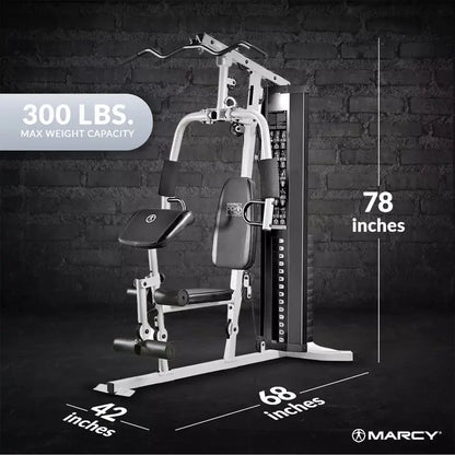 Marcy Home Gym  150-Pound Stack, Dual Arm Press & Leg Developer, Full-Body Workout Station