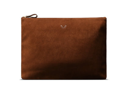 Suede Flight Folio - Tobacco Brown
