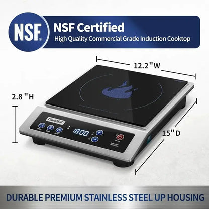 Portable Induction Cooktop  8-Inch Stainless Steel Burner for Countertop or RV Cooking