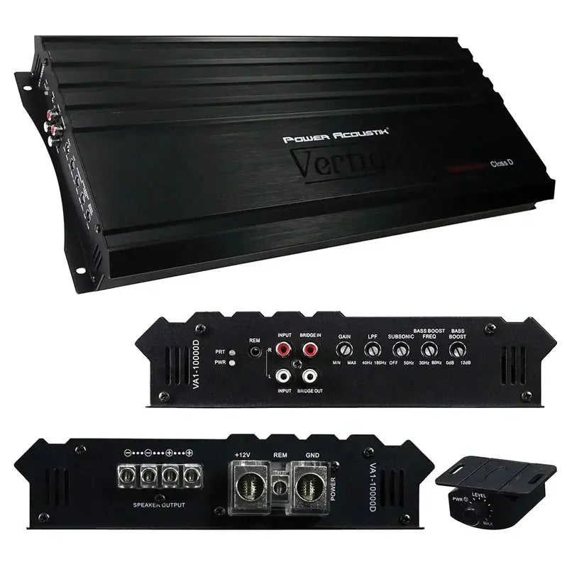 Power Acoustik 10,000W Class D Mono Car Amplifier  Stable 1-Ohm Load, High-Power Subwoofer Driver