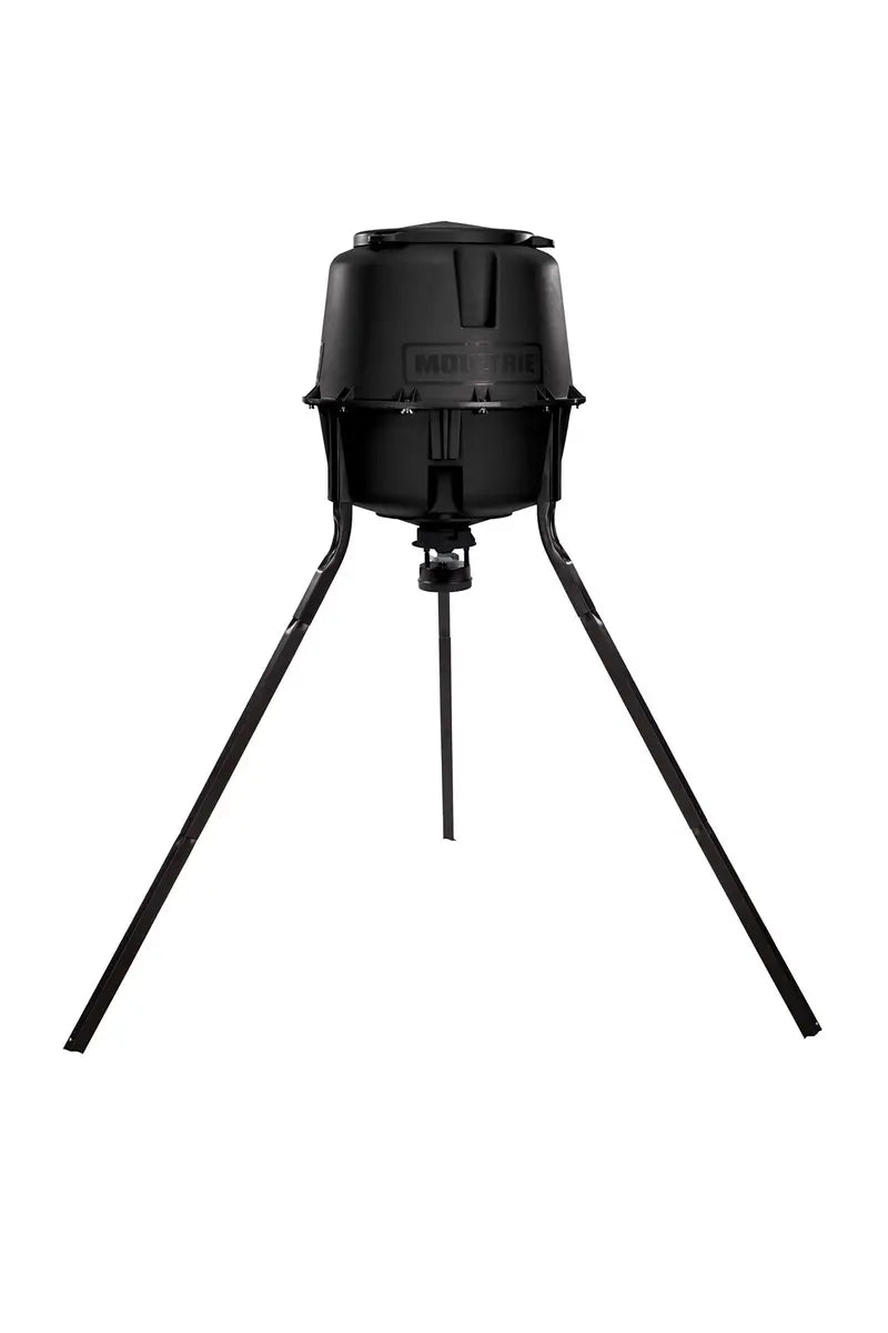 Moultrie 30-Gallon Deer Feeder Tripod with Quick-Lock, Digital Timer & Metal Spinner Plate