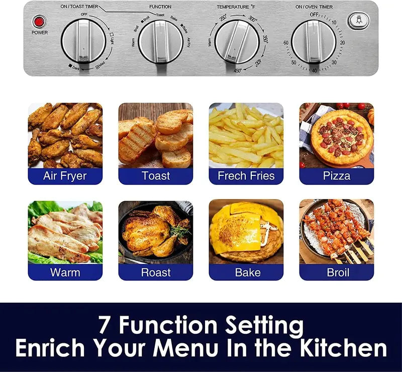 AUMATE Countertop Convection Oven  Compact 6-in-1 Air Fryer & Baking Oven