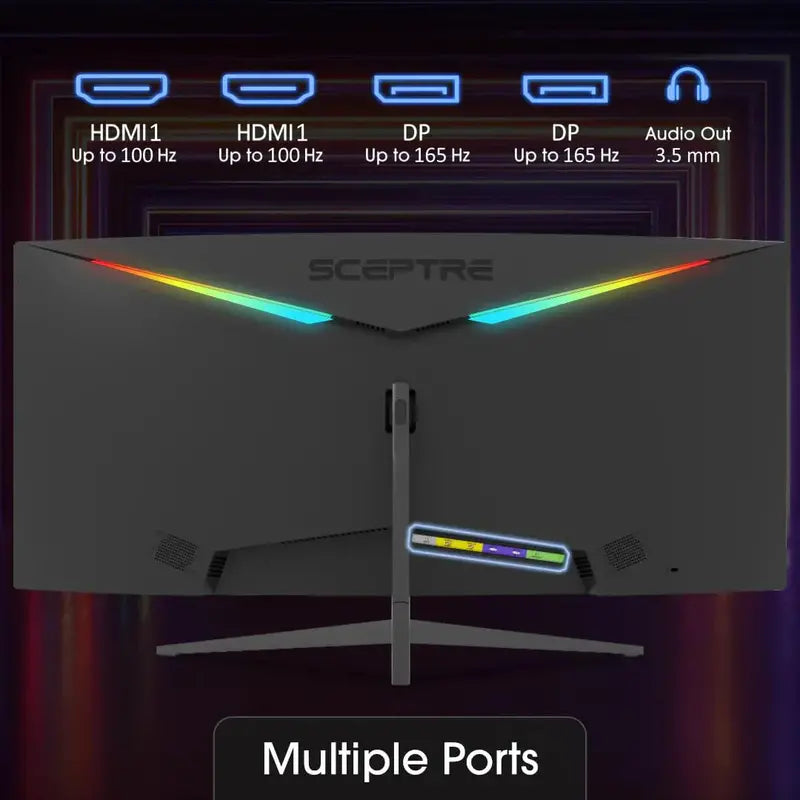 Sceptre 34-Inch Ultrawide WQHD Gaming Monitor  165Hz Refresh Rate, Curved Design