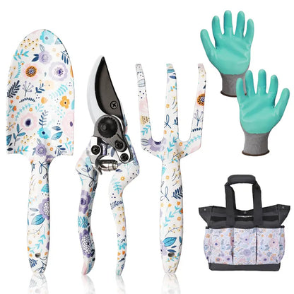 WORKPRO Heavy-Duty 5-Piece Aluminum Gardening Tool Set  Ergonomic Long-Handle Tools