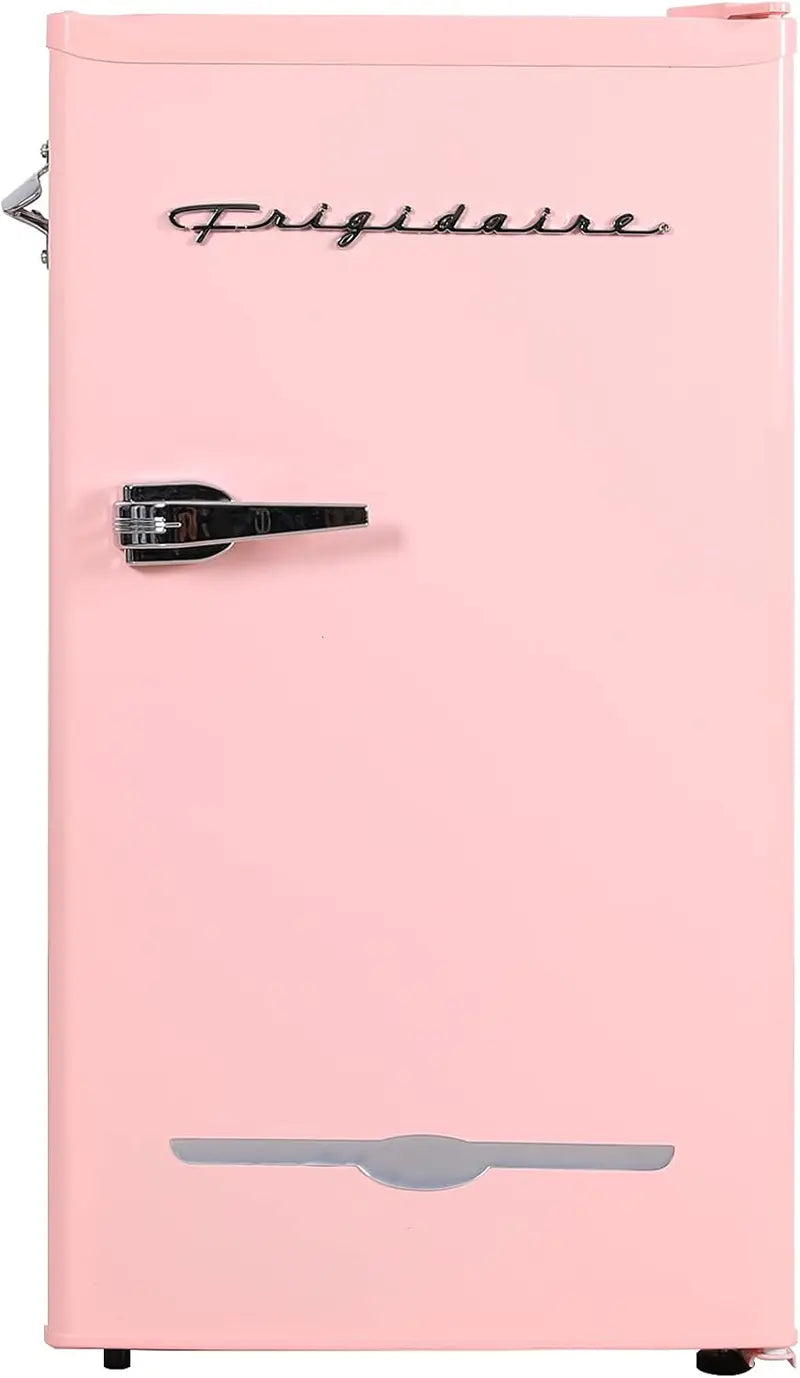 Frigidaire Retro 3.2 Cu. Ft. Pink Coral Bar Fridge with Side Bottle Opener  Compact & Stylish