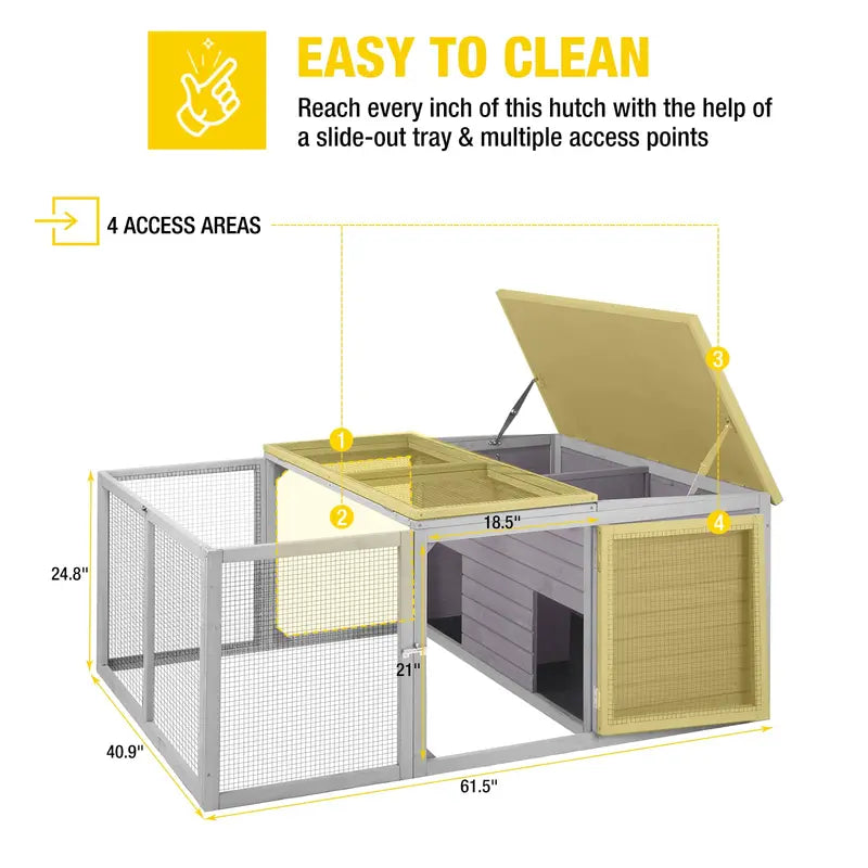 Aivituvin Outdoor Rabbit Hutch  Spacious Weather-Resistant Playpen Enclosure