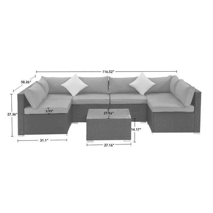 Moshannon Wicker 6-Person Outdoor Seating Set  Includes All-Weather Cushions