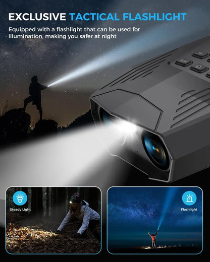 5K Resolution Night Vision Binoculars  Infrared Imaging with 10X Zoom, 3″ Display, Built-in Flashlight, 5000mAh Battery