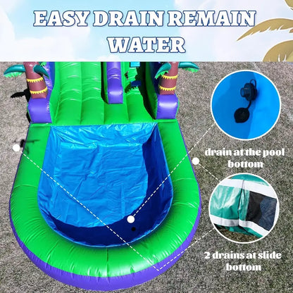 21-Foot Heavy-Duty Inflatable Water Slide for Adults  PVC Construction, 750W Blower, Backyard or Park Use