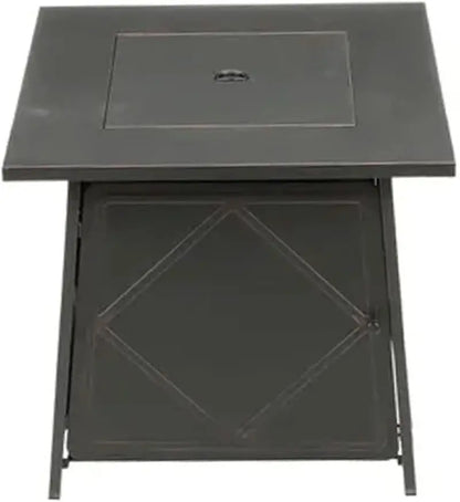 Four Seasons Dual-Heat Gas Fire Pit  50,000 BTU Square Patio Fire Table