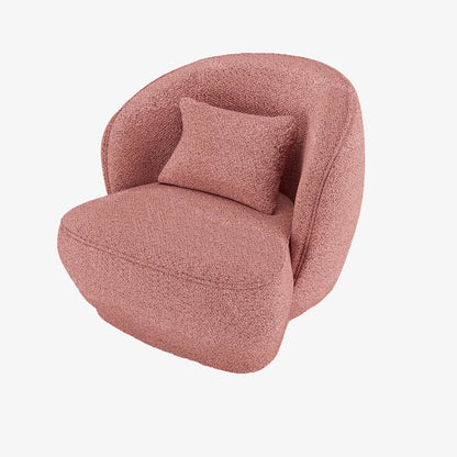 Fauteuil design boucl  rose Pablo