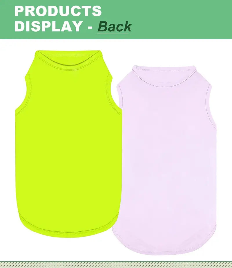 Kickred 2 Pack Dog Cooling Shirts, Ice Pet Vest Dog Clothes for Instant Cooling, Ultra Lightweight Breathable Sleeveless T-Shirts for Large Dogs Boy Girl, M