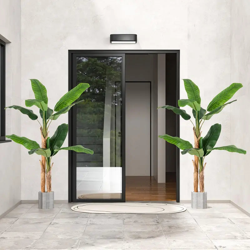 5.5-Foot Lifelike Artificial Banana Tree with Planter