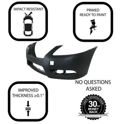 Primed Front Bumper Cover For 2013 2014 2015 Nissan Sentra w/ fog lamp holes