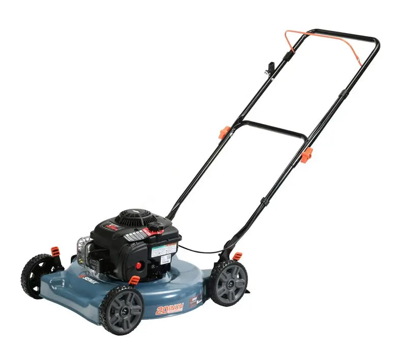SENIX 20-Inch Gas Lawn Mower, 125 cc 4-Cycle Briggs &amp; Stratton Engine, Push Lawnmower with Side Discharge, 5-Position Height Adjustment, LSPG-L3