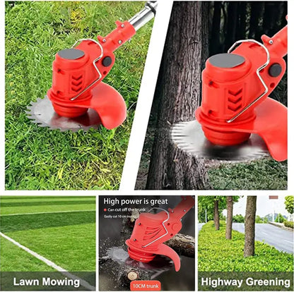 Cordless Electric Weed Trimmer  3-Blade Stringless Grass Cutter for Precision Edging