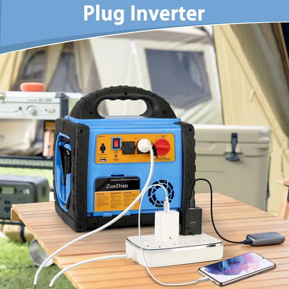 ZunDian 1400 Amp Battery Jump Starter with Air Compressor, Portable Power Station 110V 400W Power Inverter USB DC AC Outlet, 12V Emergency Auto Battery Booster Box